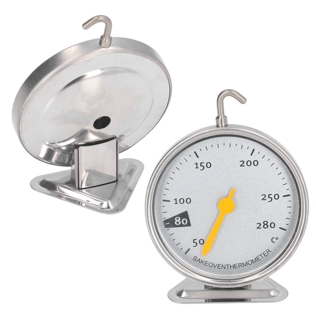 Oven , 50-280 degrees Celsius Stainless Steel High Temperature Resistant Clear Reading Rotatable Hook Food Dial Precise for BBQ