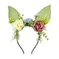 thumbnail image 1 of Diadema con orejas de conejo de Pascua, bonita diadema con orejas, diadema de flores, para disfrazarse. Verde, 1 of 9