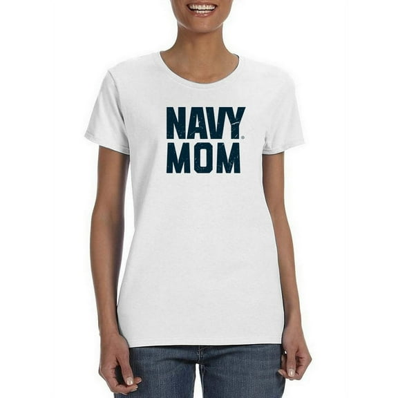 Navy Mom Women T-Shirt, Female Medium