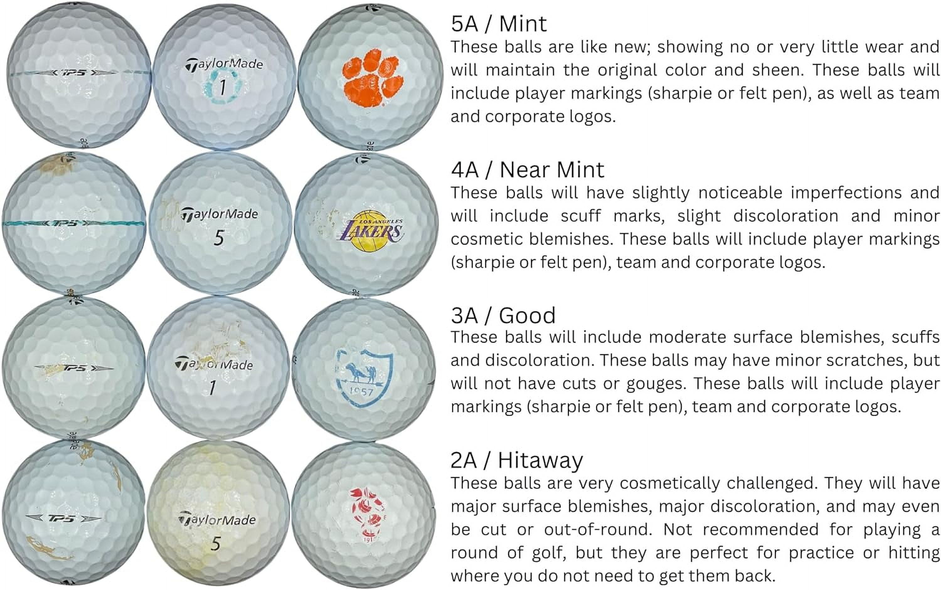 Golf Ball Planet - 50 Pack Recycled Golf Balls Matte Color Mix (3A / Good)