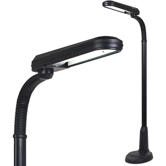 OttLite 42" Flexible Neck Black LED Floor Lamp