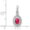 thumbnail image 2 of 14K White Gold Diamond And Cabochon Ruby Halo Pendant Made In India pm4036-ru-012-wa, 2 of 5