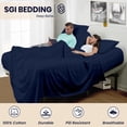 thumbnail image 6 of SGI Bedding 39" King Split Top Flex Head sheet 100% Egyptian Cotton Sheet Set - 600 Thread Count Flex Top Sheet for Adjustable Bed 4 Piece Sheet Set 15" Deep for Sleep Number bed - Navy Blue, 6 of 7