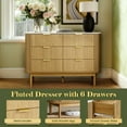 thumbnail image 6 of 47" Wooden Buffet Cabinet Curved Profile Design With Faux Marble Top & Fluted Chest Of Drawers, 6 of 9