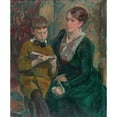 thumbnail image 2 of Magnus Enckell 20x23 Gold Ornate Framed and Double Matted Museum Art Print Titled - Mrs. Esther Cederhvarf with Her Son (1916), 2 of 4