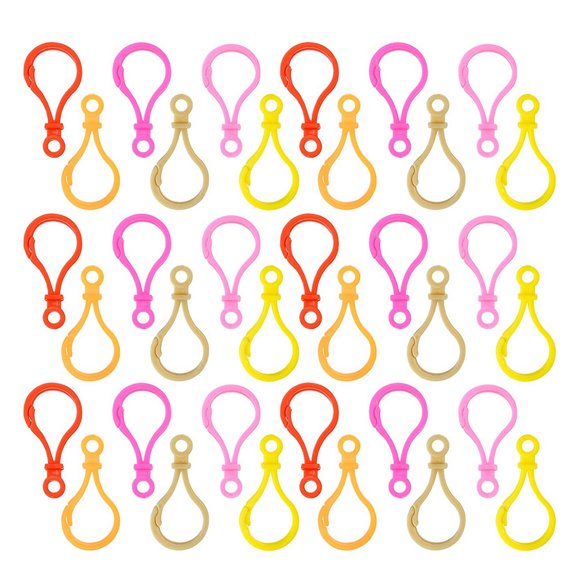 ETHZZLE 100Pcs Clip for Keychain Plastic Key Chain Clasps Carry Keys DIY Projects