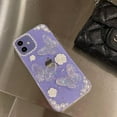 thumbnail image 7 of 9 DIGITAL Crystal Clear Pearl Back Cover Case with 3D Butterfly Flower Charm for iPhone 11, 7 of 7