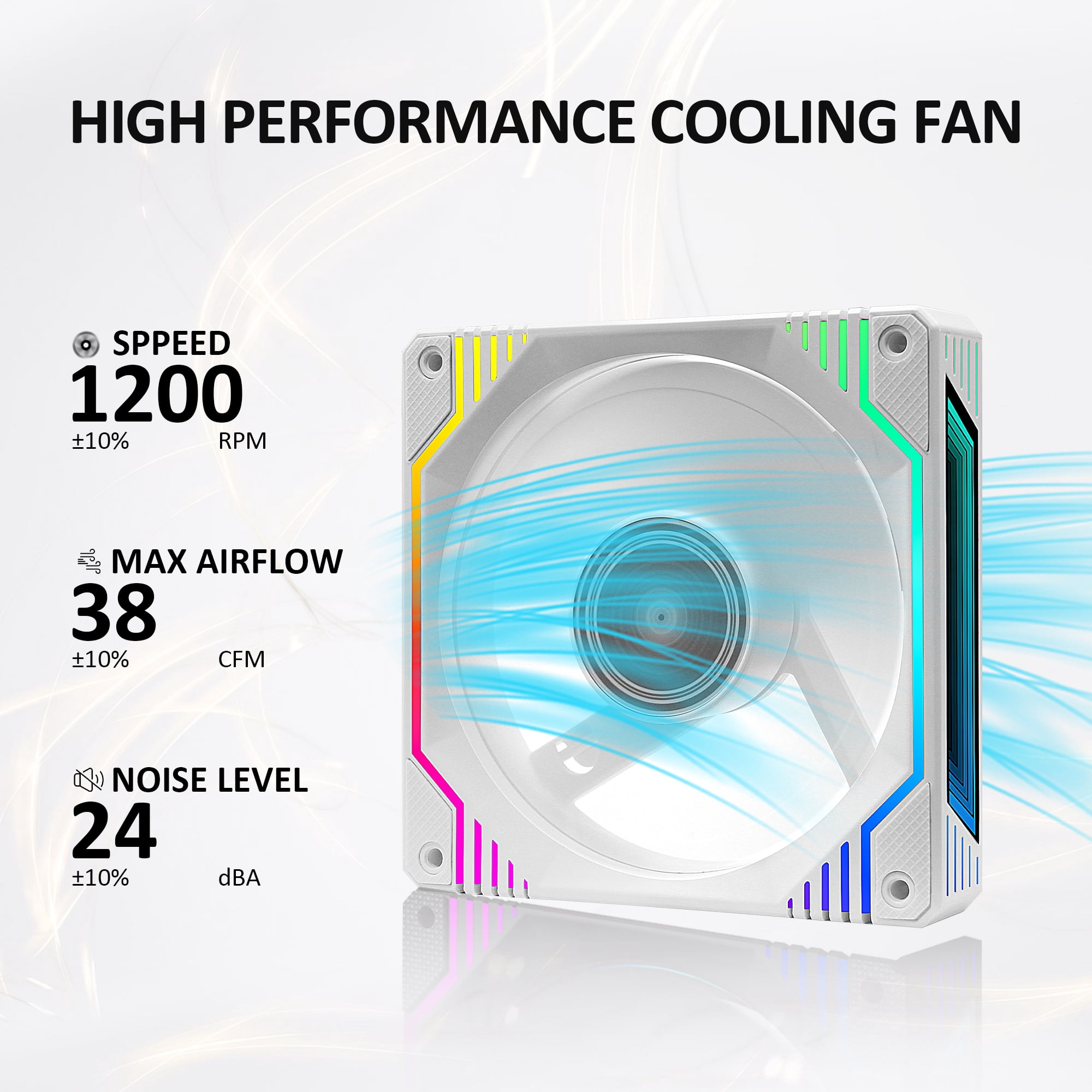 PANO-MOUNTS 120mm White 6Pin Infinity Mirror Gaming PC Computer CPU Cooler Chassis RGB Fans With Adjustable Color Controlled By Remote 3-Pack