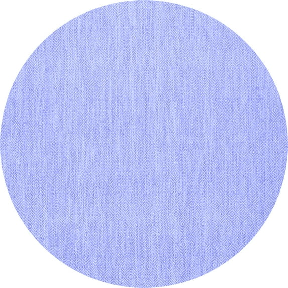 Ahgly Company Indoor Round Abstract Blue Contemporary Area Rugs, 7' Round