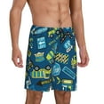 thumbnail image 2 of Balery Dump Truck Pantalones cortos de pijama de punto de algodón para hombre con cinturilla y bolsillos-3X-Large, 2 of 6