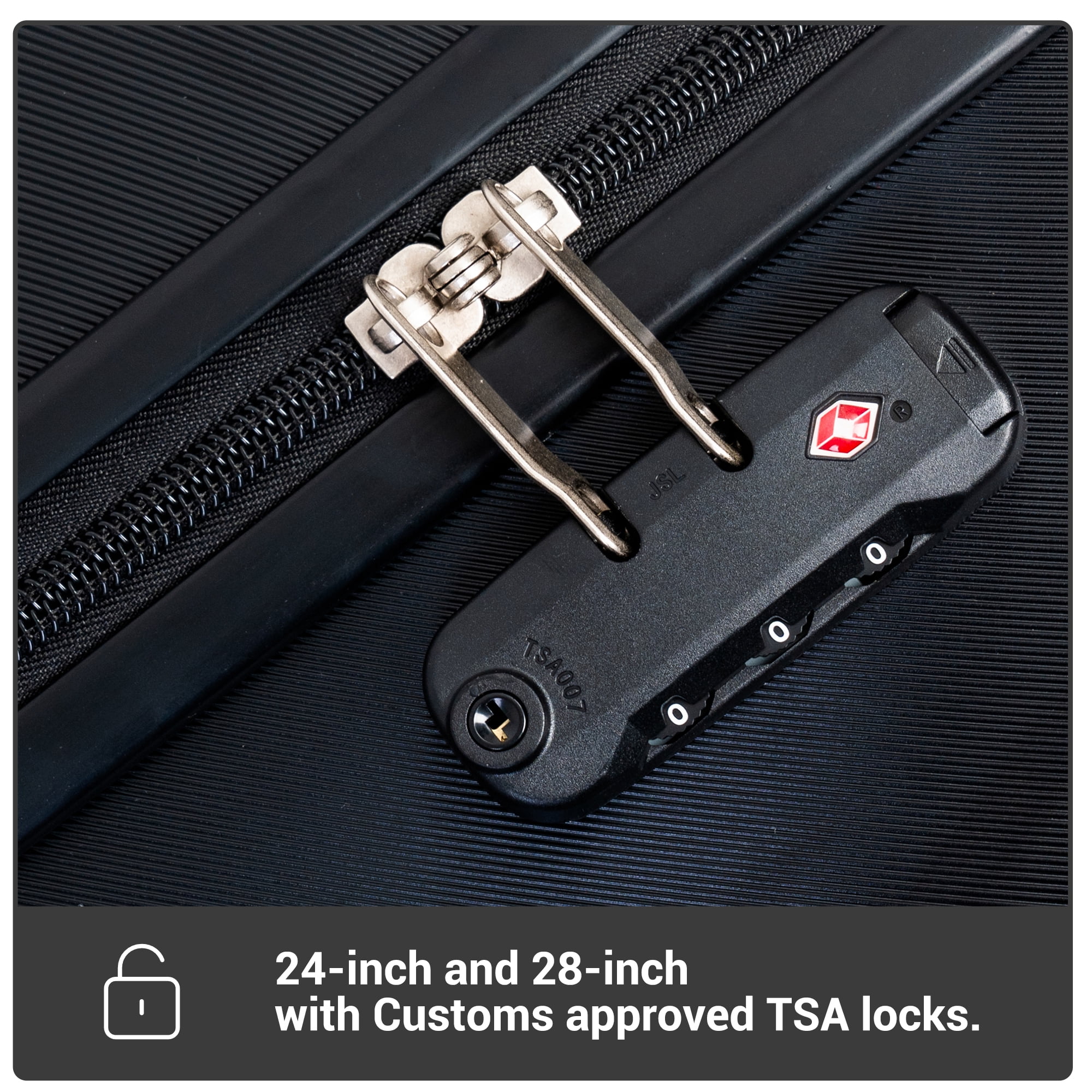 Tripcomp 6 Piece Hardside Spinner Luggage Set, 16/20/24/28 Inch Carry On & Checked Suitcase with TSA Lock, Lightweight Travel Luggage Combo with Backpack & Storage Bag,Black