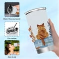 thumbnail image 6 of 20oz Stainless Steel Tumbler with Straw, Double Wall Insulated Travel Tumbler Four Cats, 6 of 8