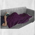 thumbnail image 6 of Purple Paisley Soft Flannel Fleece Throw Blanket, Outline Simplistic Oriental Ornament with Flower Items, Cozy Plush for Indoor and Outdoor Use, 60" x 80", Plum and Pink, by Ambesonne, 6 of 6