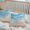 thumbnail image 5 of Outdoor Waterproof Pillow Covers Pack of 2, Abstract Gradient Beach Blue Water Ripple Scenery Decorative Throw Pillowcases Cushion Covers for Garden Patio Tent Sofa Couch, 26x26 inch, 5 of 8
