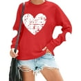 thumbnail image 6 of Leopard Valentines Tops Sweatshirt Womens Love Heart Elbow Patch Shirts Crew Neck Pullover Long Sleeve Oversized Blouse Tops Valentines Day Sweater Shirt, 6 of 7