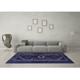 thumbnail image 3 of Ahgly Company Machine Washable Indoor Round Persian Blue Traditional Area Rugs, 5' Round, 3 of 4
