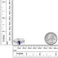 thumbnail image 3 of Gem Stone King 925 Sterling Silver Purple Amethyst and White Moissanite Engagement Ring for Women | 0.93 Cttw | Oval Checkerboard 7X5MM | Gemstone February Birthstone | Size 8, 3 of 3
