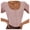 pink, variant on Short Sleeve T Shirt Womens Solid Color Womens Basic Sexy Low Cut Button Down Tight Slim Fitted Tee Tops T Shirts