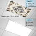 thumbnail image 4 of Boho Black Brown Fluorescent Light Covers, Vintage Geometric Southwestern Ethnic Magnetic Light Covers for Ceiling Lights, Fluorescent Ceiling Shade Filters for Classroom Bedroom Office 4x2Ft x 4PCS, 4 of 9