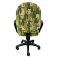 thumbnail image 3 of Camo Office Chair Slipcover, Kitten Silhouette Cat Theme in Jungle Colors Animal Silhouettes, Stretch Decorative Fabric Cover, Standard Size, Green Dark Green Cream, by Ambesonne, 3 of 5