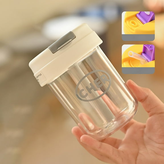 Glass&Bottle Water Cup*1Pc Lid*1Pc Color Box*1Pc New Plastic Cups Ton Ton Cup High Color Plastic Water Cup Coffee Student Couples High Value Cups Flower Tea Cups Portable and Small Gift