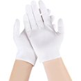 thumbnail image 1 of White Cotton Gloves for Dry Hands, Moisturizing Gloves Overnight, Eczema Gloves for Men and Women Hand SPA,Inspection Gloves for Jewelry Silver Coin Archive Serving Costume(8Pairs/16Pcs), 1 of 5