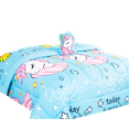 thumbnail image 5 of Bedding set twin 6pc unicorn #4 sky blue complete bed in bag comforter with plushie toy friend and matching sheet set for kids bedroom décor, 5 of 5