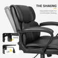 thumbnail image 5 of Homall Mid Back Executive Office Chair Swivel Computer Task Chair with Armrests, Ergonomic Leather-Padded Desk Chair with Lumbar Support, Black, 5 of 7