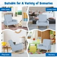 thumbnail image 4 of Gymax Kids Rocking Chair Children Armchair Linen Upholstered Sofa w/ Solid Wood Legs Blue, 4 of 8