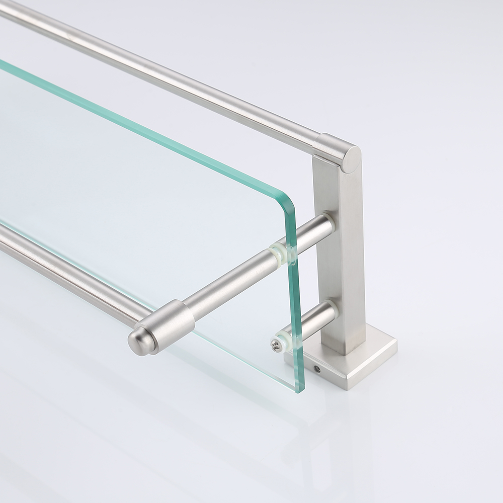 Kes Sus304 Stainless Steel Bathroom Glass Shelf Wall Mount With Towel Bar And Rail Brushed Finish A2225 2 Walmart Com Walmart Com