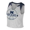 thumbnail image 2 of Women's Colosseum x Wrangler Heather Gray Michigan Wolverines Vintage Muscle Cropped T-Shirt, 2 of 3