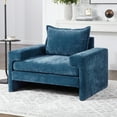 thumbnail image 4 of Harper & Bright Designs Oversized Chenille Single Sofa Chair, Accent Chair with Wide and Deep Seat, Upholstered Comfy Armchair with Wide Armrests for Living Room, Blue, 4 of 14