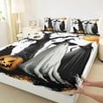 thumbnail image 3 of Manfei Mystic Western Witch Bed Sheets, Gothic Halloween Pumpkin King Sheets, Teens Kids Child Sheet Set, Ultra Soft Home Decor, 4 Pieces, 3 of 7
