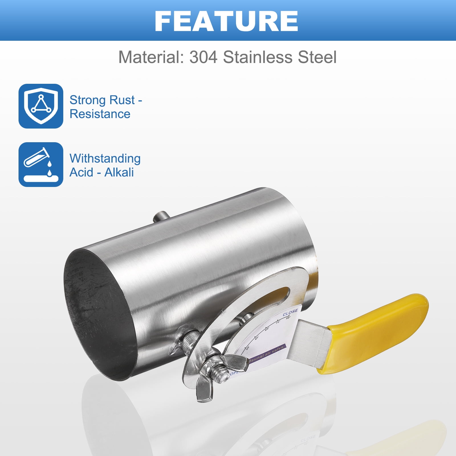 2.5 Inch Duct Backdraft Damper, Manual Adjustment Airflow Volume Damper for Vents Fans Extractors Range Hoods Heating Systems