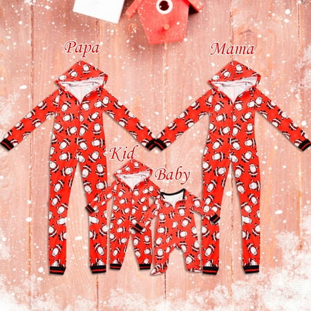 

Dadaria Family Matching Christmas Pajamas Parent-child Warm Christmas Set Printed Home Wear Pajamas One-piece Children Set Multicolor Kids 9T