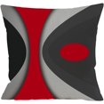 thumbnail image 3 of Black Red Decorative Throw Pillow Covers for Sofa, Living Room Pillow Cases for Couch Red Black,Outdoor Linen Geometric Square Cushion Covers with Zipper for Home Front Porch Bedroom Decor 20x20, 3 of 6