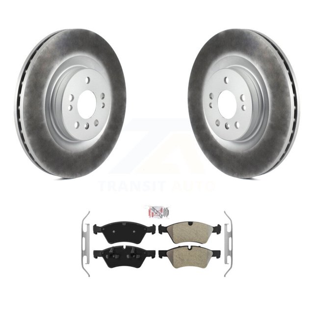 Transit Auto Front Coated Disc Brake Rotors and Semi-Metallic Pads Kit for Car Mercedes-Benz ML350 ML320 GL350 R350 GL320 GL450 GL550 ML550 G55 AMG KGA-100604