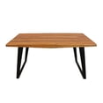 thumbnail image 2 of Anaheim Dining Table in Modern Natural Finish on Solid Wood with Iron Base, 2 of 5