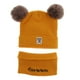 thumbnail image 4 of Sombrero pones Para Niños Y , Gorro De Punto De Crochet Cálido De Invierno Amarillo, 4 of 9