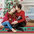 thumbnail image 6 of Mosaic Christmas Kitchen Rugs Set of 2, Meet Me Under The Mistletoe Xmas Tree Deer Kitchen Mats Decor, Funny Winter Holiday Floor Door Mat Home Decorations - 17x30 and 17x47 Inch, 6 of 6