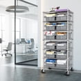 thumbnail image 5 of Seville Classics Heavy Duty NSF Bin Rack Solid Steel Wire Shelving Storage Unit, Organizer for Garage, Warehouse, Office, Restaurant, Classroom, Kitchen, Gray, Includes 12 Bins, 5 of 15