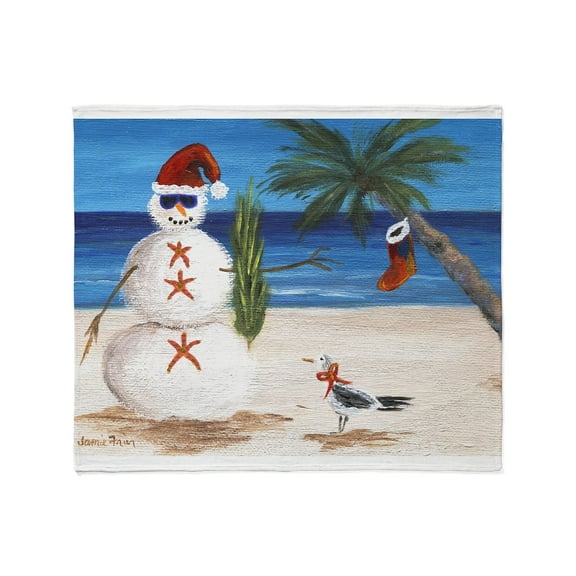 CafePress - Christmas Beach Sandman Throw Blanket - Soft Fleece Throw Blanket, 50"x60" for All Ages