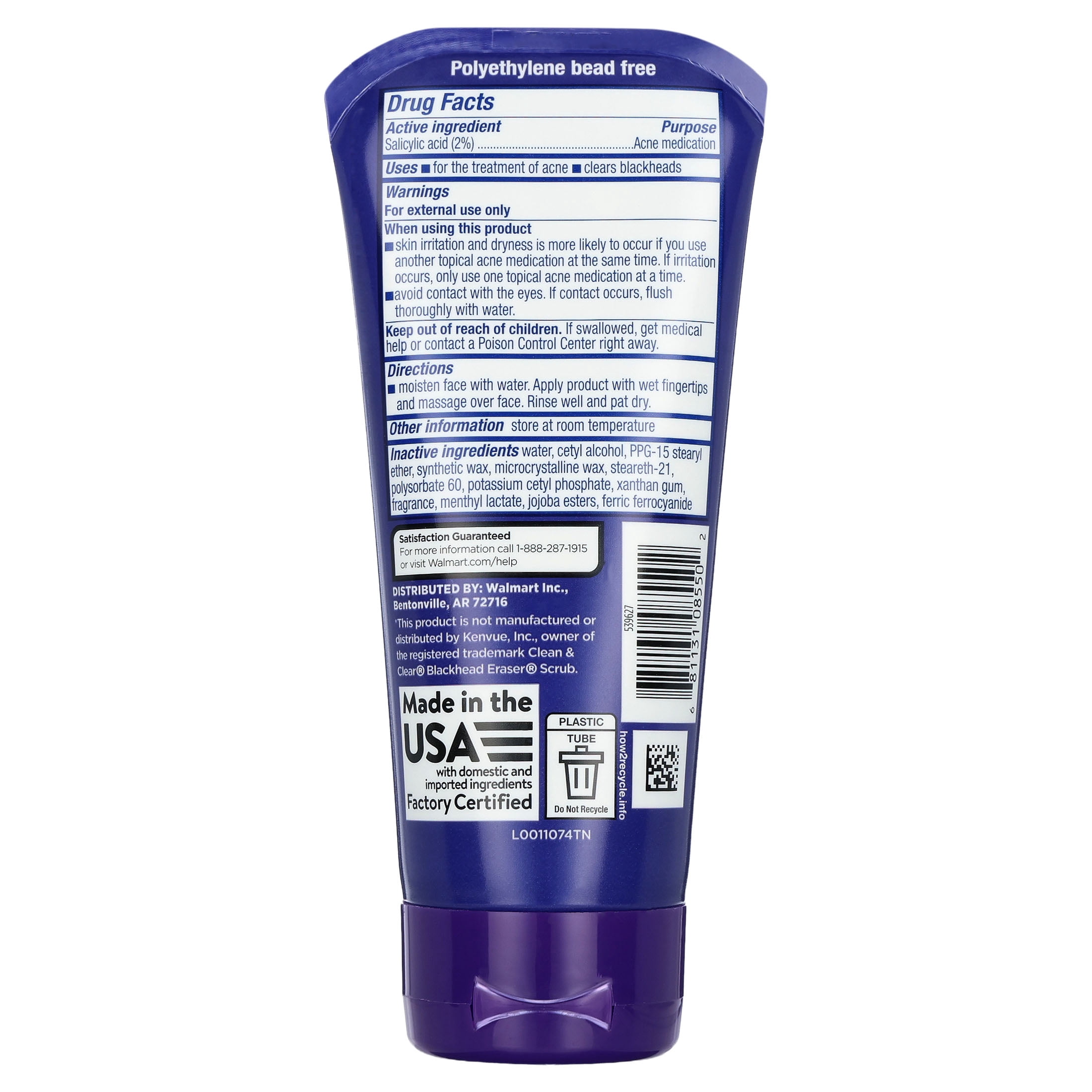 Equate Blackhead Clearing Scrub Salicylic Acid Acne Medication, 5 oz