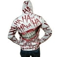 thumbnail image 6 of YESTUNE Unisex Joker Clown Cartoon Print Pullovers Sweatshirt Haha Letters Hip Hop Streetwear Crazy Smile Drawstring Hoodies, 6 of 8