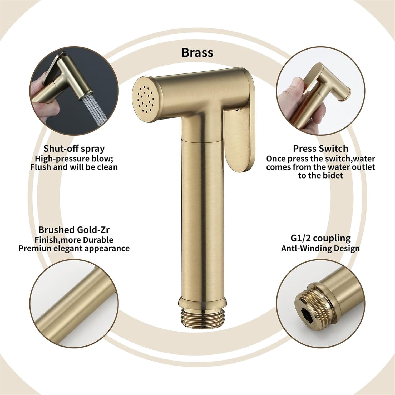 Bidet Sprayer for Toilet  Handheld Cloth Diaper Sprayer  Bathroom Jet Sprayer Kit Spray Attachment with Hose