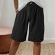 thumbnail image 2 of Mujeres Pantalones de Verano Ligero Casual Suelto Pantalones Cortos con Bolsillos, Cordón Cintura Elástica para el Uso Diario, Fiesta Y Vacaciones, 2 of 5
