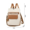thumbnail image 3 of TopLLC Backpack Lightweight Backpack For School, Classic Basic Water Casual Daypack For Travel Fashion Large Capacity Retro Contrast Soft Leather Travel Bag fashion backpack, 3 of 7