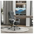thumbnail image 2 of Dark Gray Office Chair Reclining with Footrest - Adjustable Height Swivel Task Chair for Home Office, Linen Fabric, Ergonomic Design, 265lbs Capacity, 2 of 9