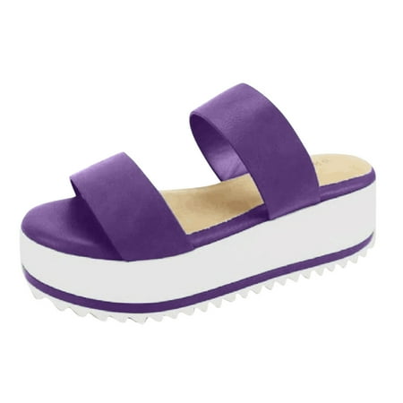 

Follure Girl women s casual shoes Summer Flip Flops Fashion Thick Bottom Causal Wedges Women Shoes Purple 39
