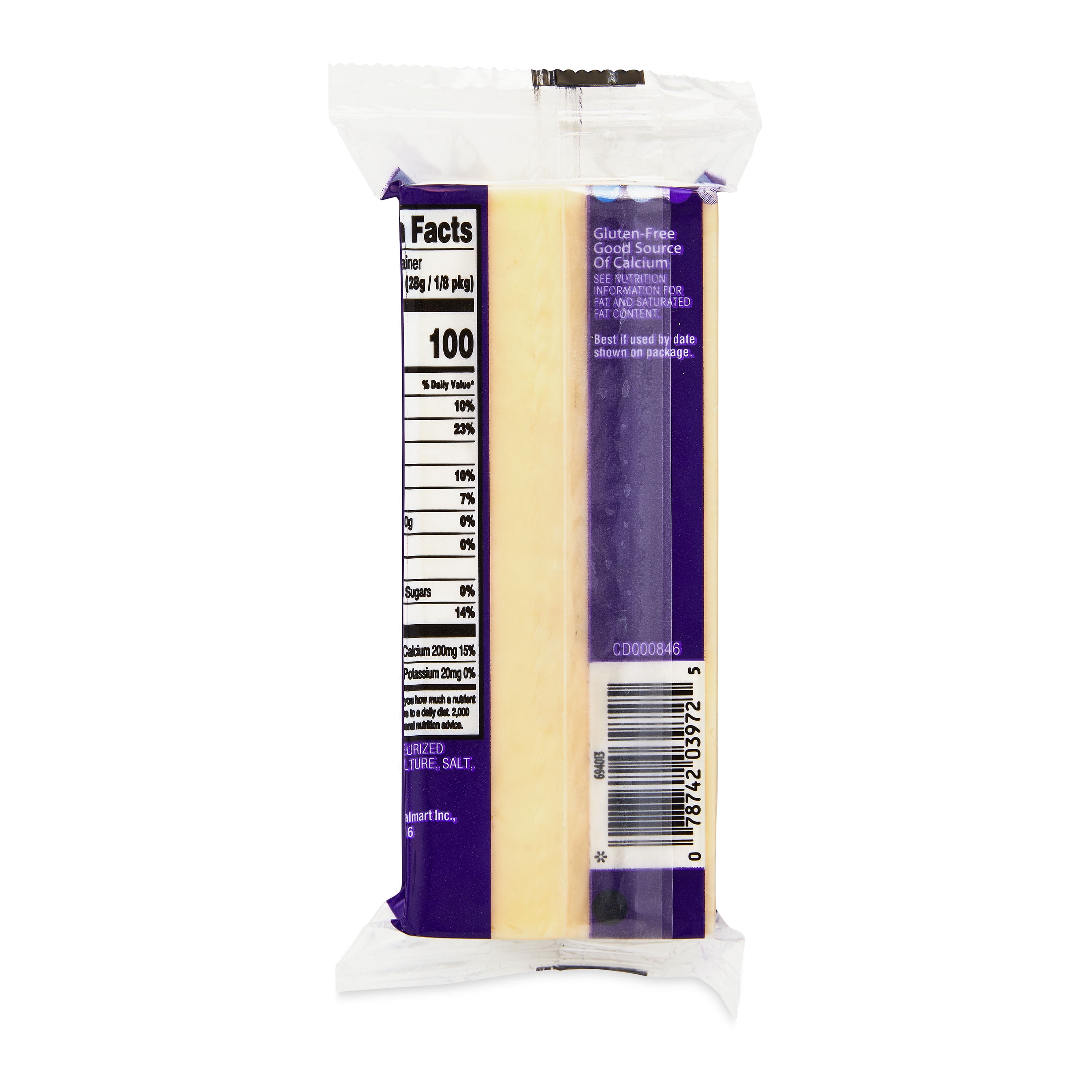 Great Value Monterey Jack Block Cheese, 8 oz Chunk